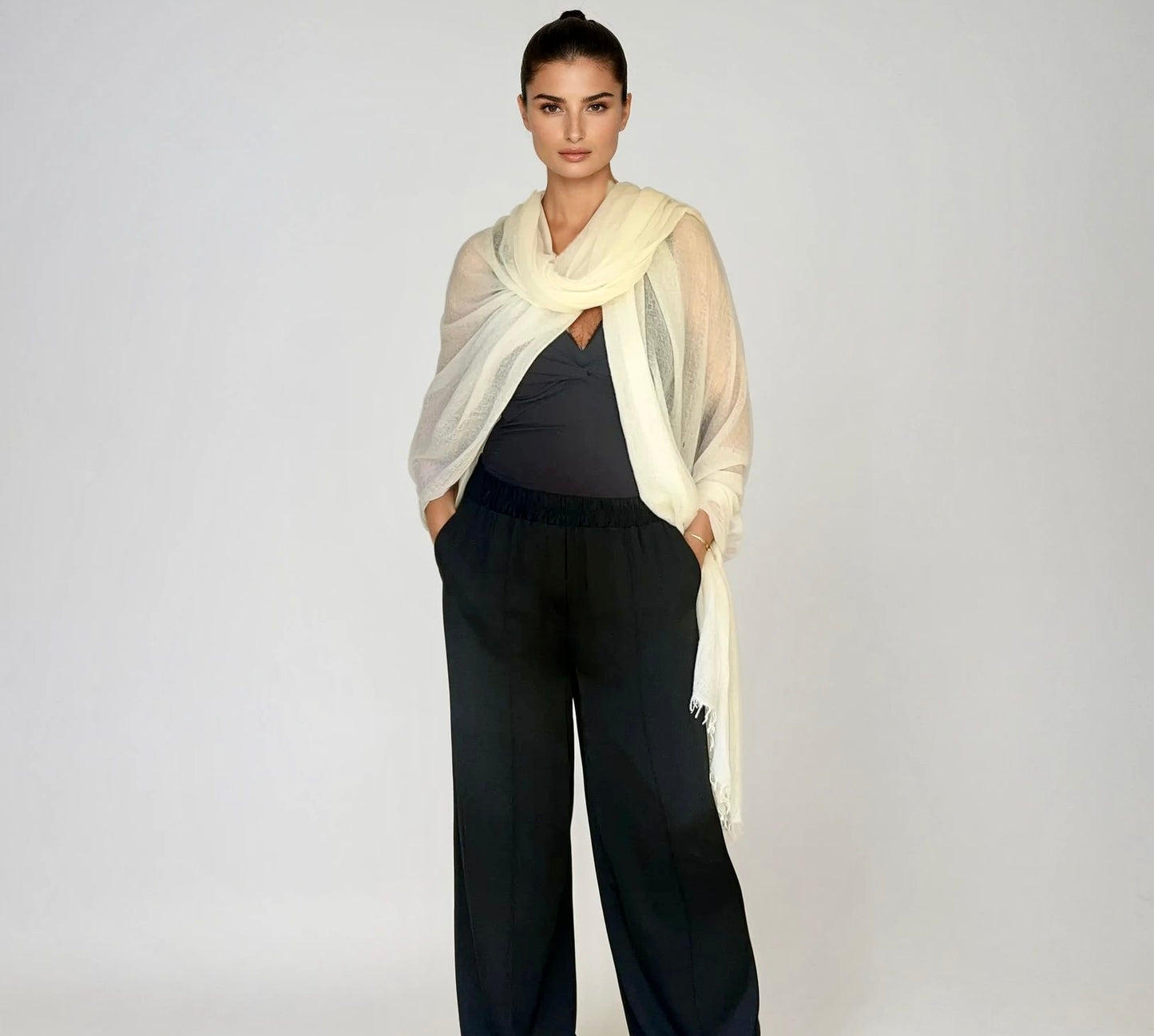 PURE CASHMERE WHITE WRAP/ SOLD OUT Arriving early May