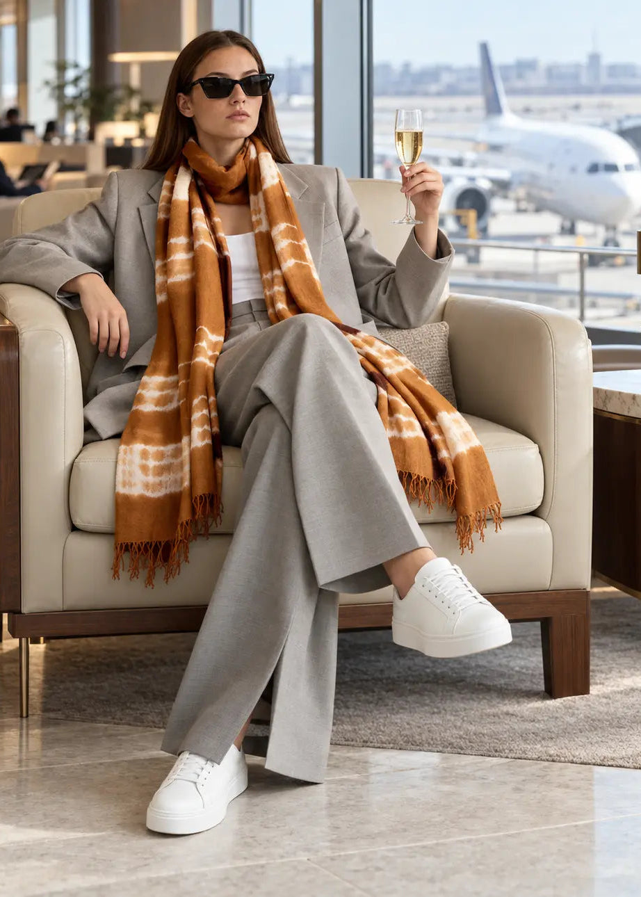 Premium Bronze Brown Cashmere Wrap – Handwoven Himalayan Limited Edition