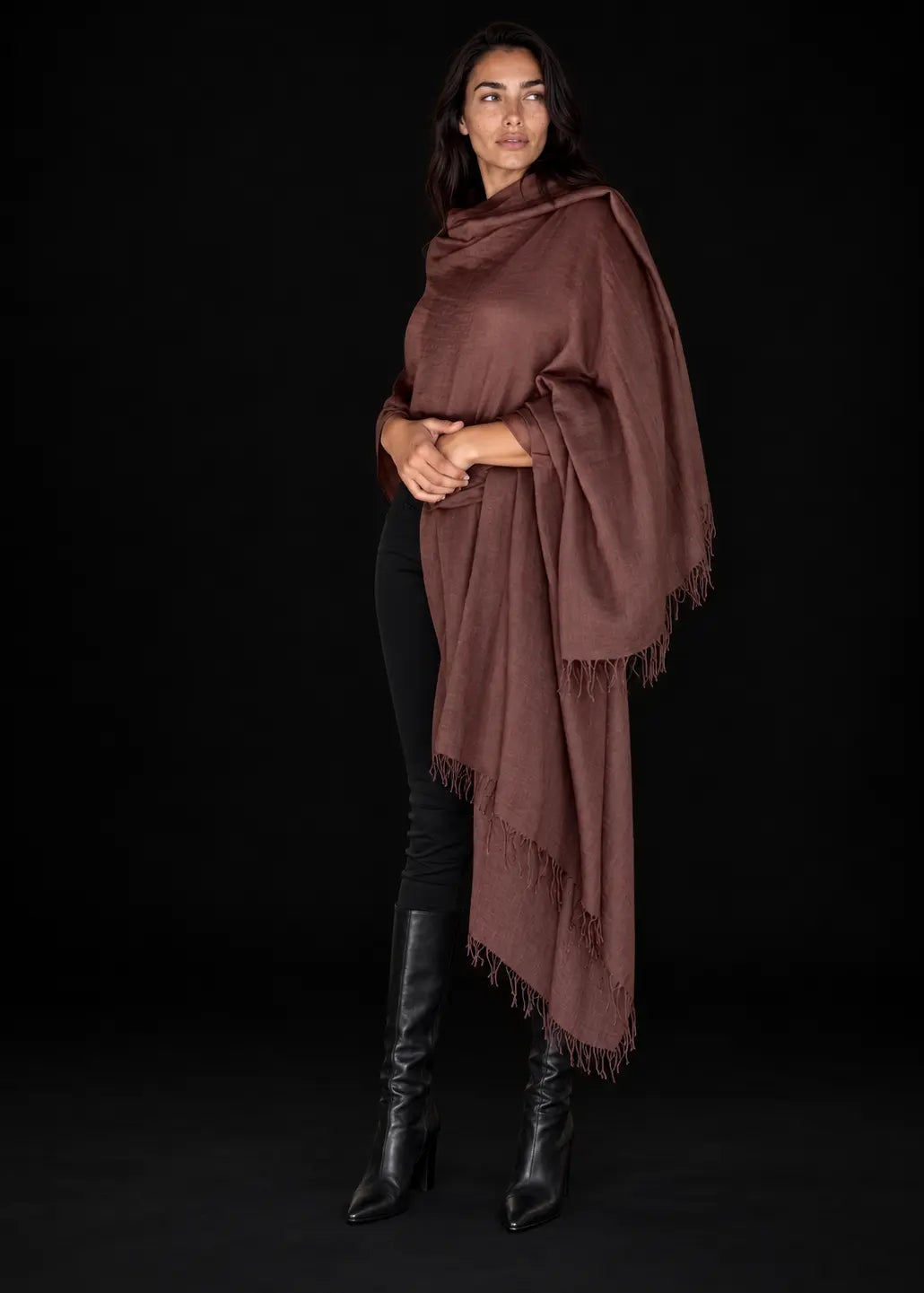 Earth Brown Handwoven Cashmere Wrap