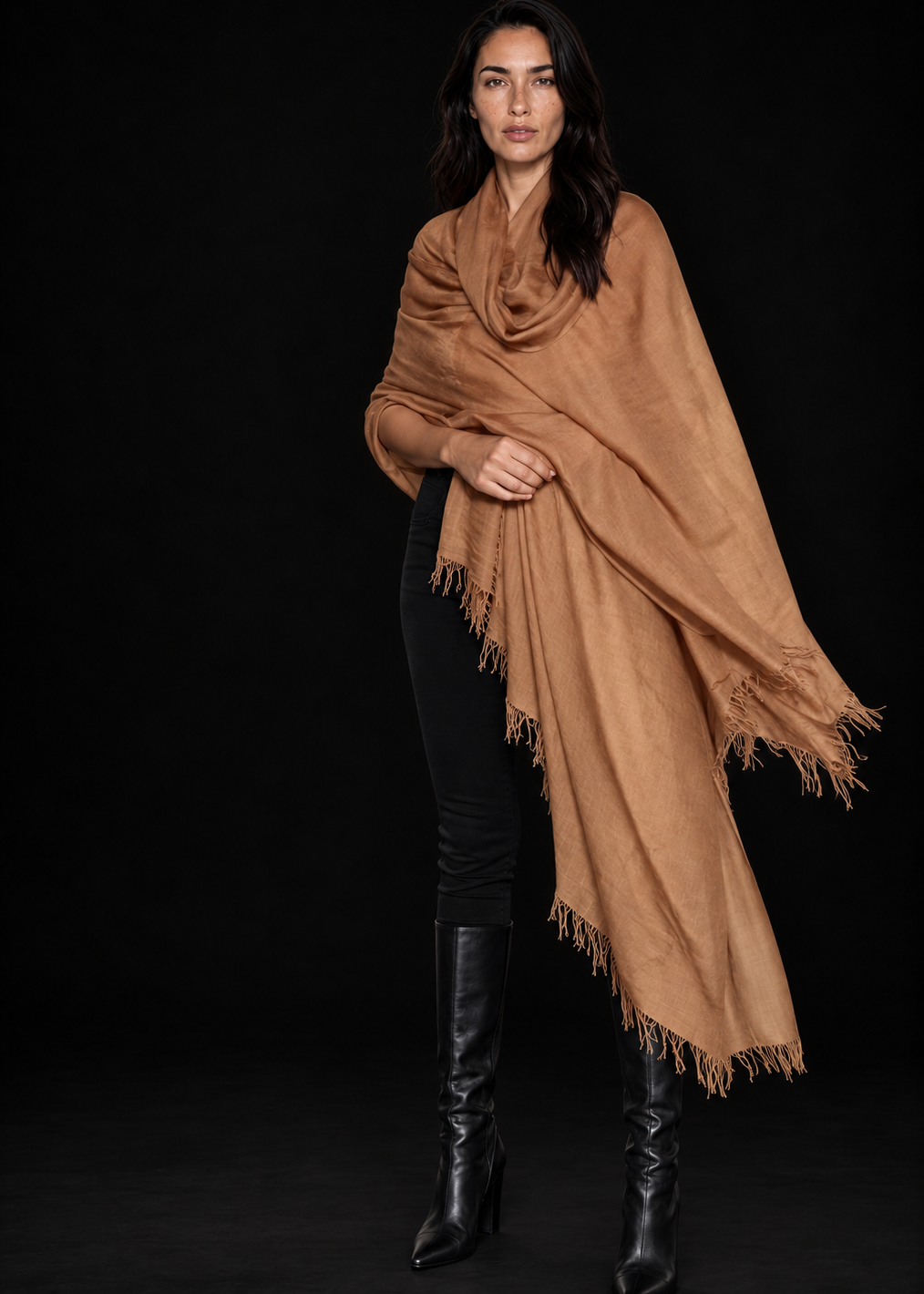 Burnt Bronze Cashmere Wrap – Handloom Himalayan Luxury Scarf