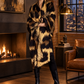 Brown Leopard Cashmere &amp; Wool Bed Throw