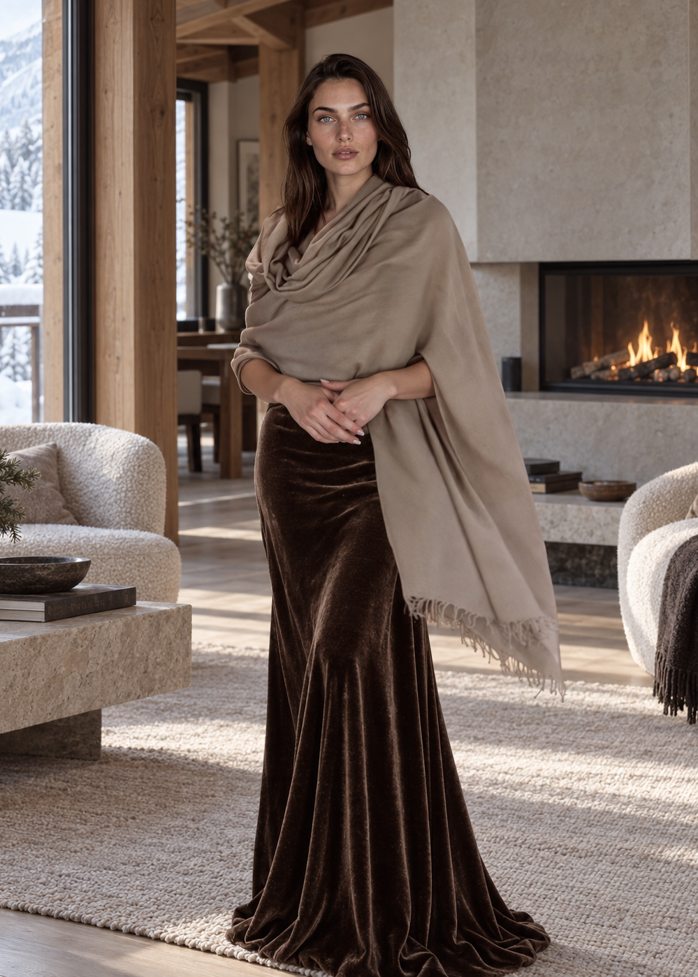Biscotti Cashmere Wrap – Handwoven Himalayan Luxury Shawl