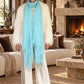 Premium Opal Blue Cashmere Wrap - Handwoven Himalayan Luxury Scarf