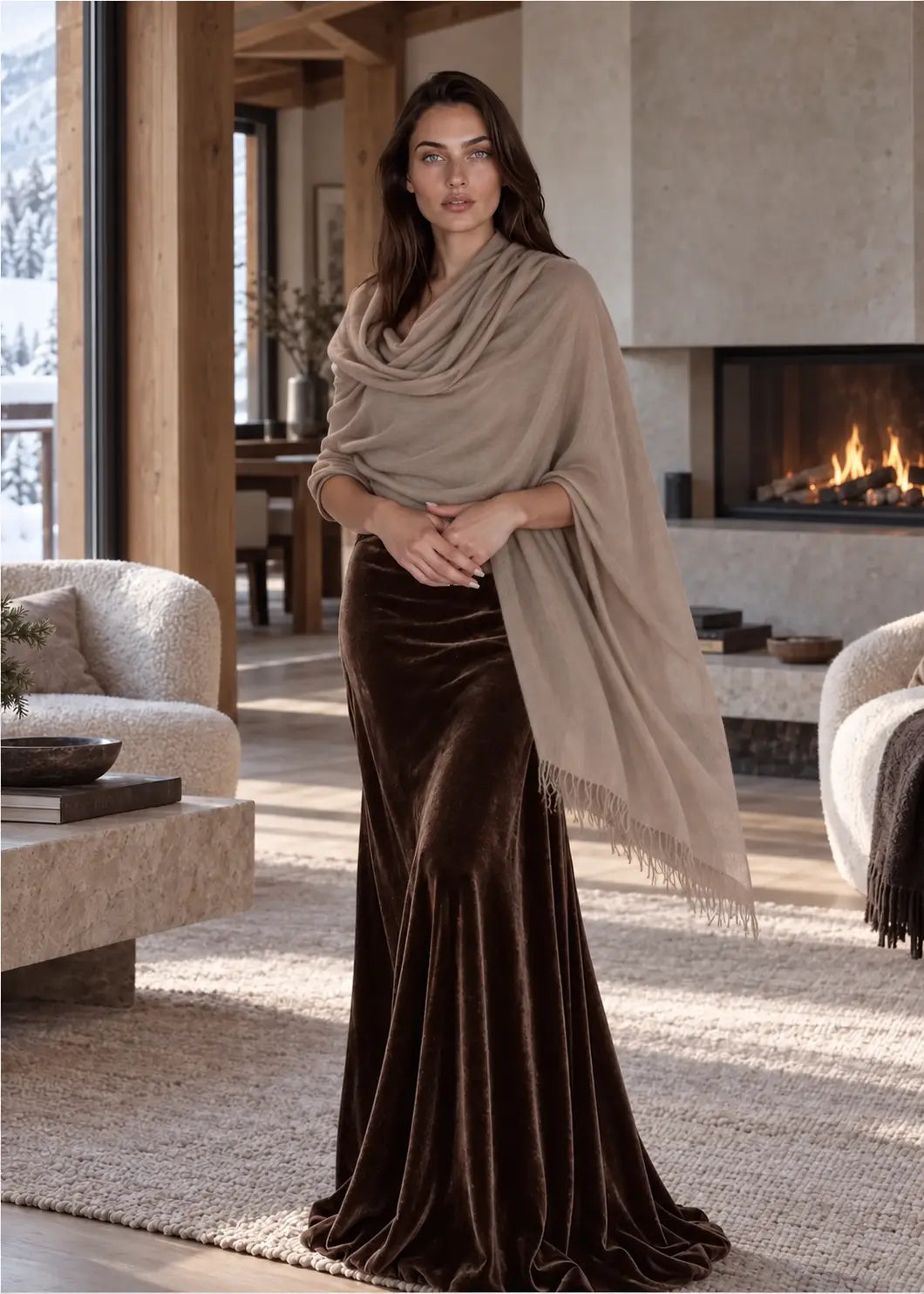 Biscotti Cashmere Wrap – Handwoven Himalayan Luxury Shawl