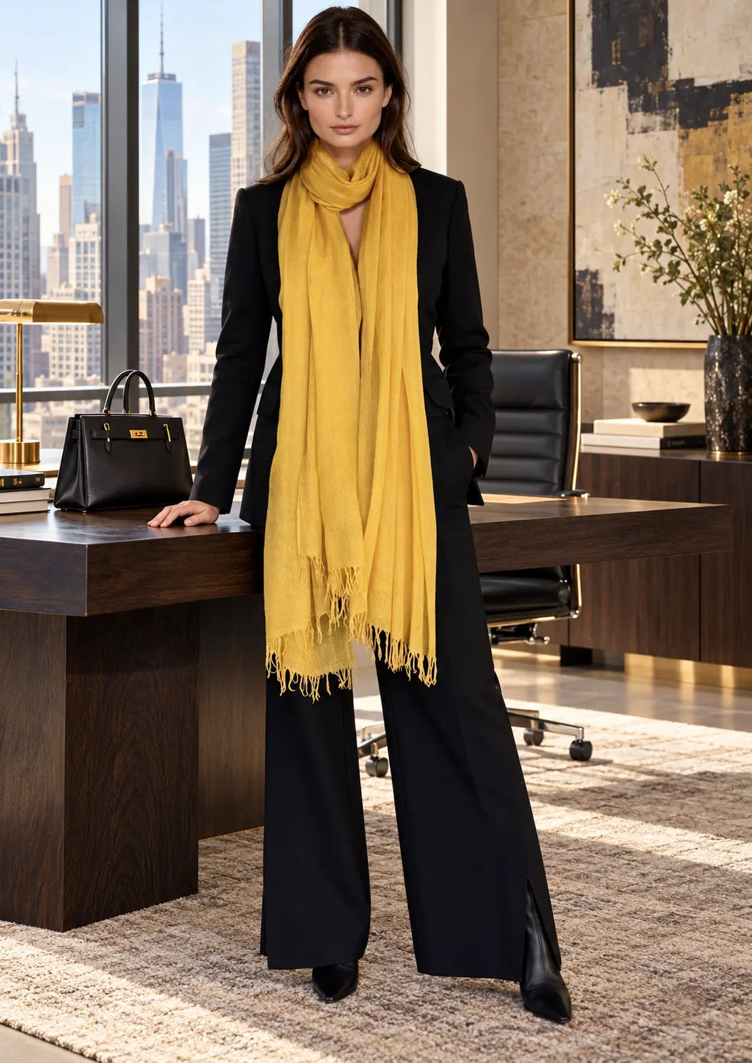 Saffron Cashmere Wrap – Handloom Himalayan Luxury Scarf