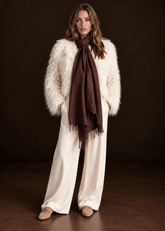 Earth Brown Handwoven Cashmere Wrap