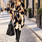 Designer Snow Leopard Cashmere Wrap - Premium Animal Print Luxury Scarf