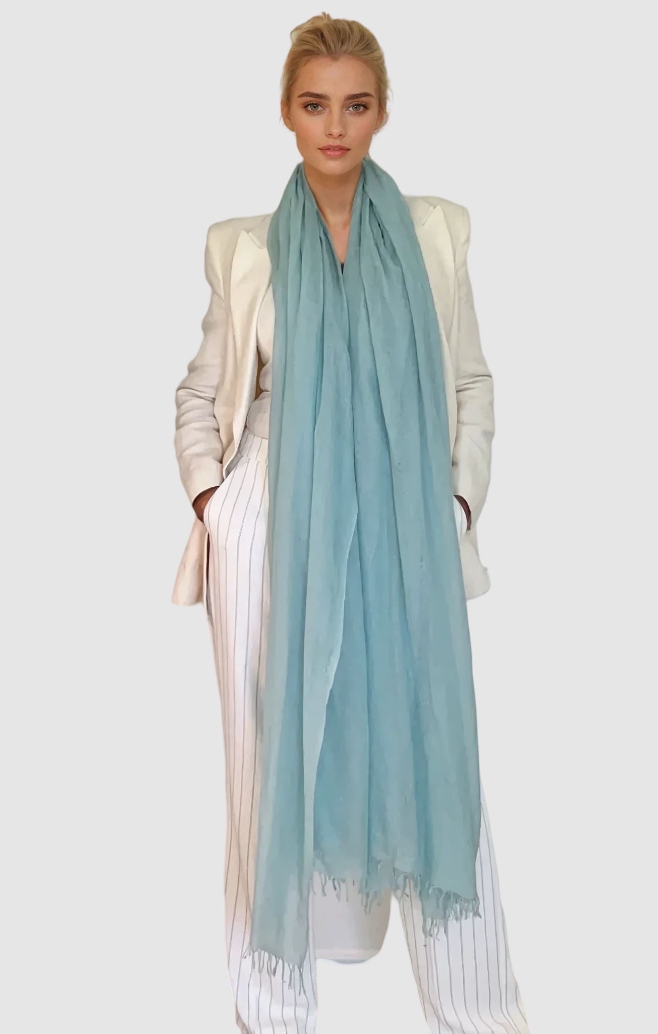 PURE CASHMERE OPAL BLUE WRAP