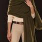 Olive Green Handwoven Pure Cashmere Wrap Heavy Weight