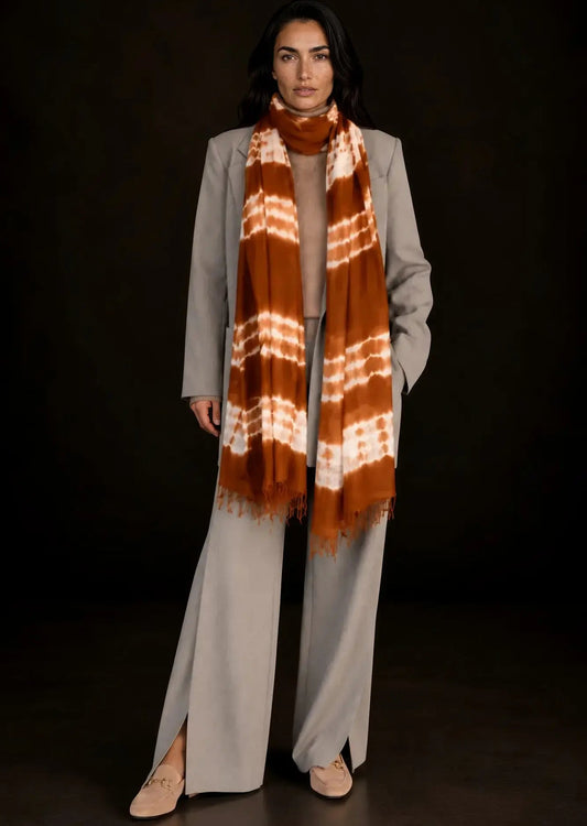 Premium Bronze Brown Cashmere Wrap – Handwoven Himalayan Limited Edition
