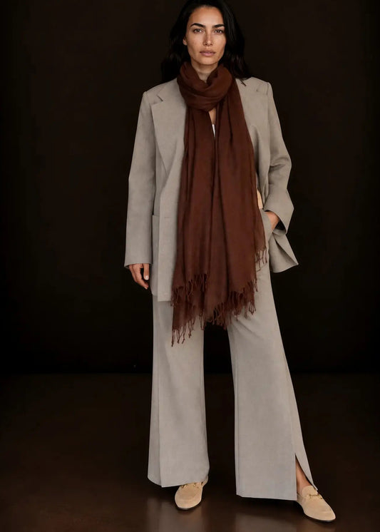 Earth Brown Handwoven Cashmere Wrap