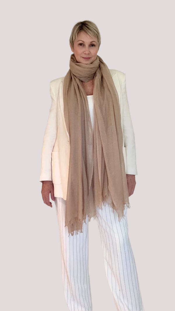 PURE CASHMERE NATURAL WRAP - Cashmere Luxe