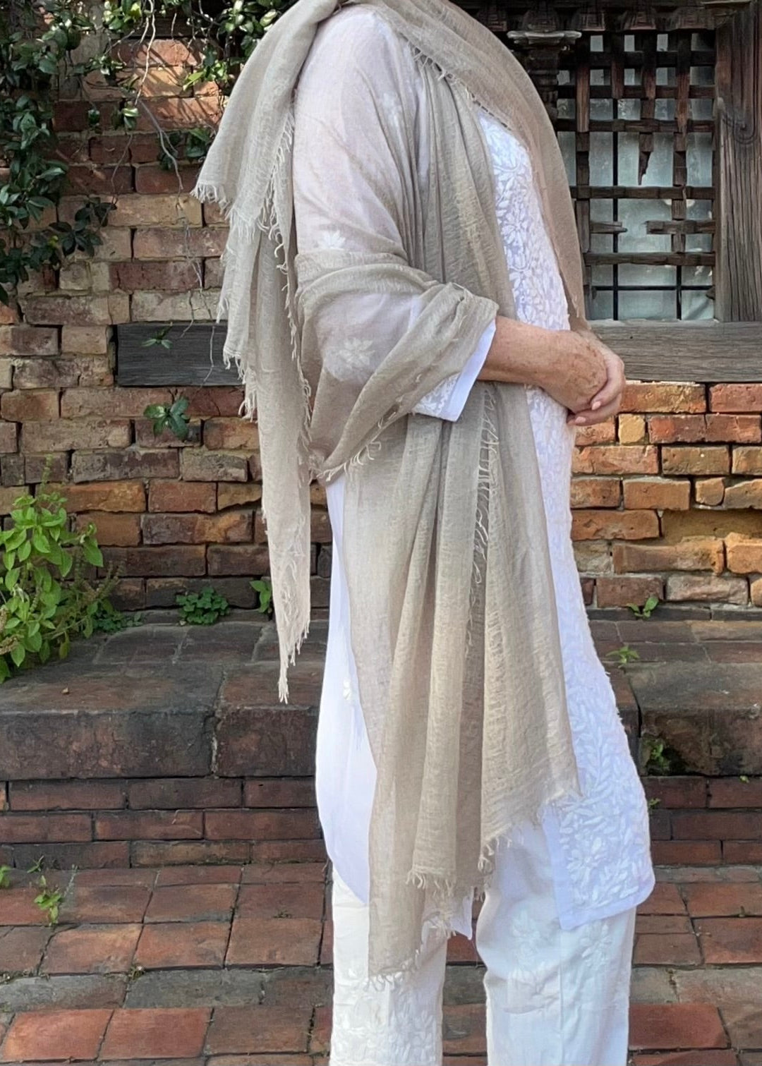Premium Dove Mist Spring Wrap - Luxury Lightweight Designer Shawl