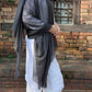 Premium Storm Cloud Cashmere Wrap - Luxury Lightweight Designer Shawl