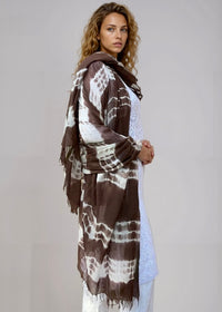 Hand Woven Cashmere Wrap - Earth Brown Forest Green | Cashmere Luxe