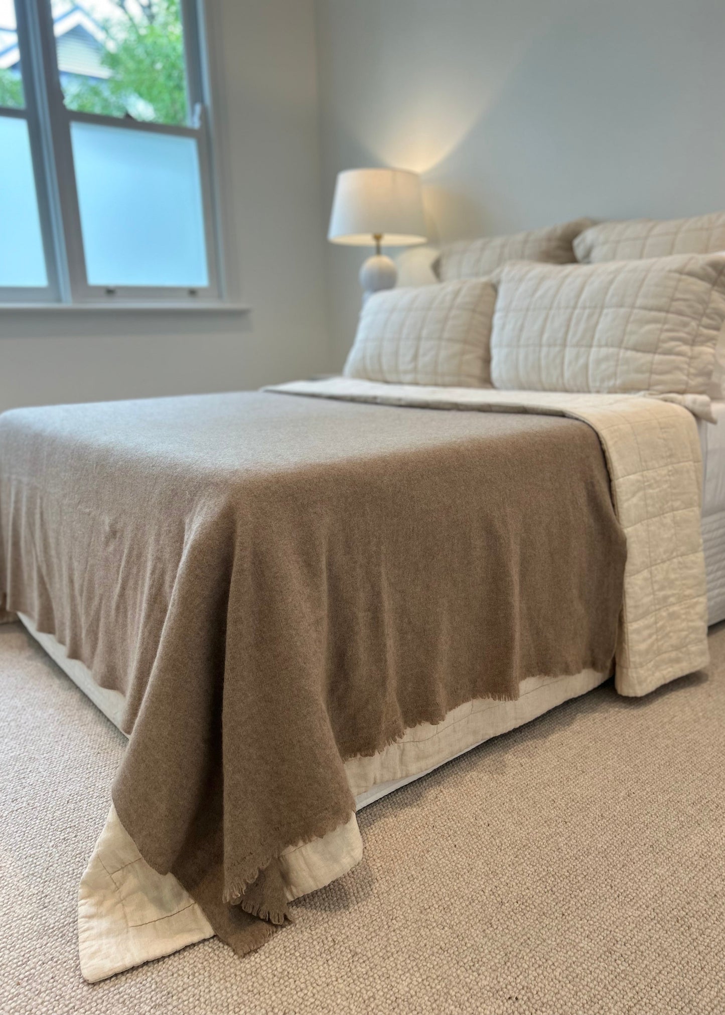 Natural Tan — Cashmere Bed Throw / Blanket