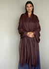 Premium Earth Brown Handloom Cashmere Wrap - Luxury Designer Shawl