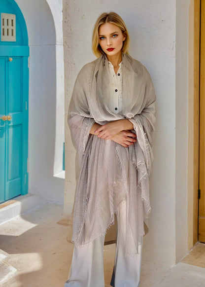 Dove Mist Spring Summer Cashmere Wrap | Light weight shawl