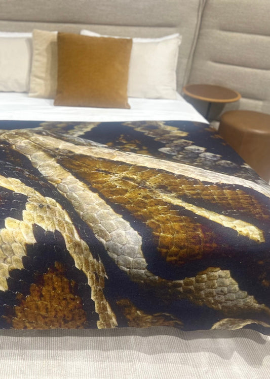 Brown Snake Cashmere & Wool Bed Throw