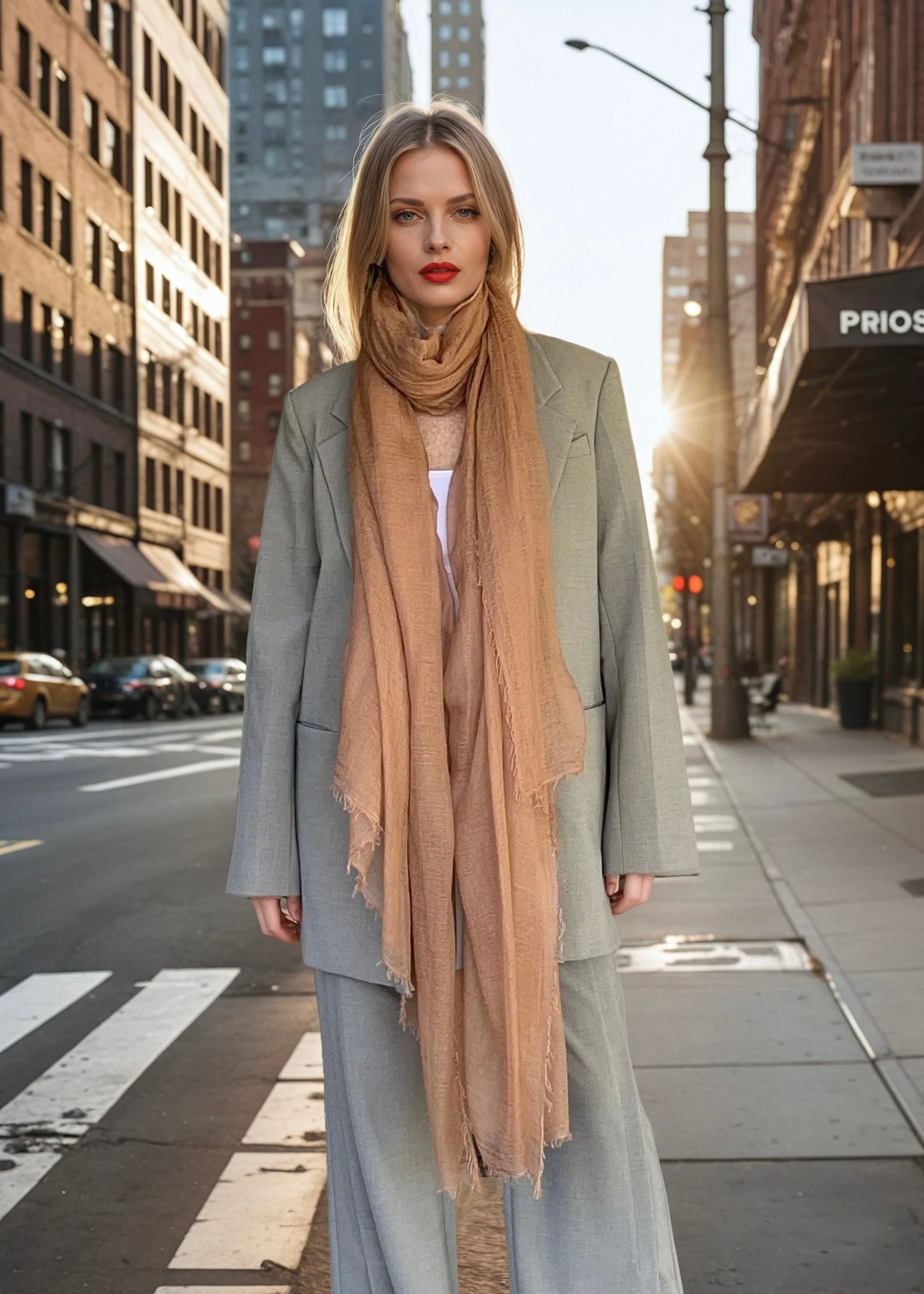 Sunset Bronze Cashmere Wrap | Lightweight Shawl