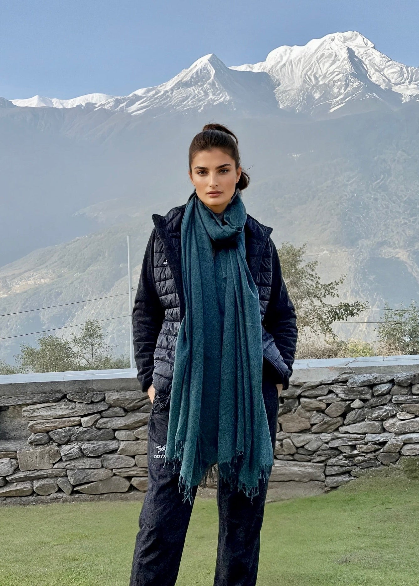 Midnight Teal Cashmere Wrap | 100% Handwoven Luxury Shawl