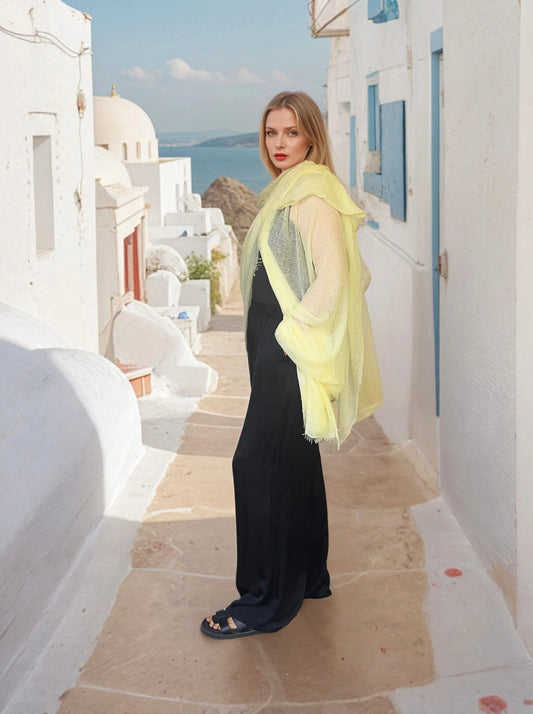 Marigold Mist  Lightweight Extra Large Cashmere Wrap
