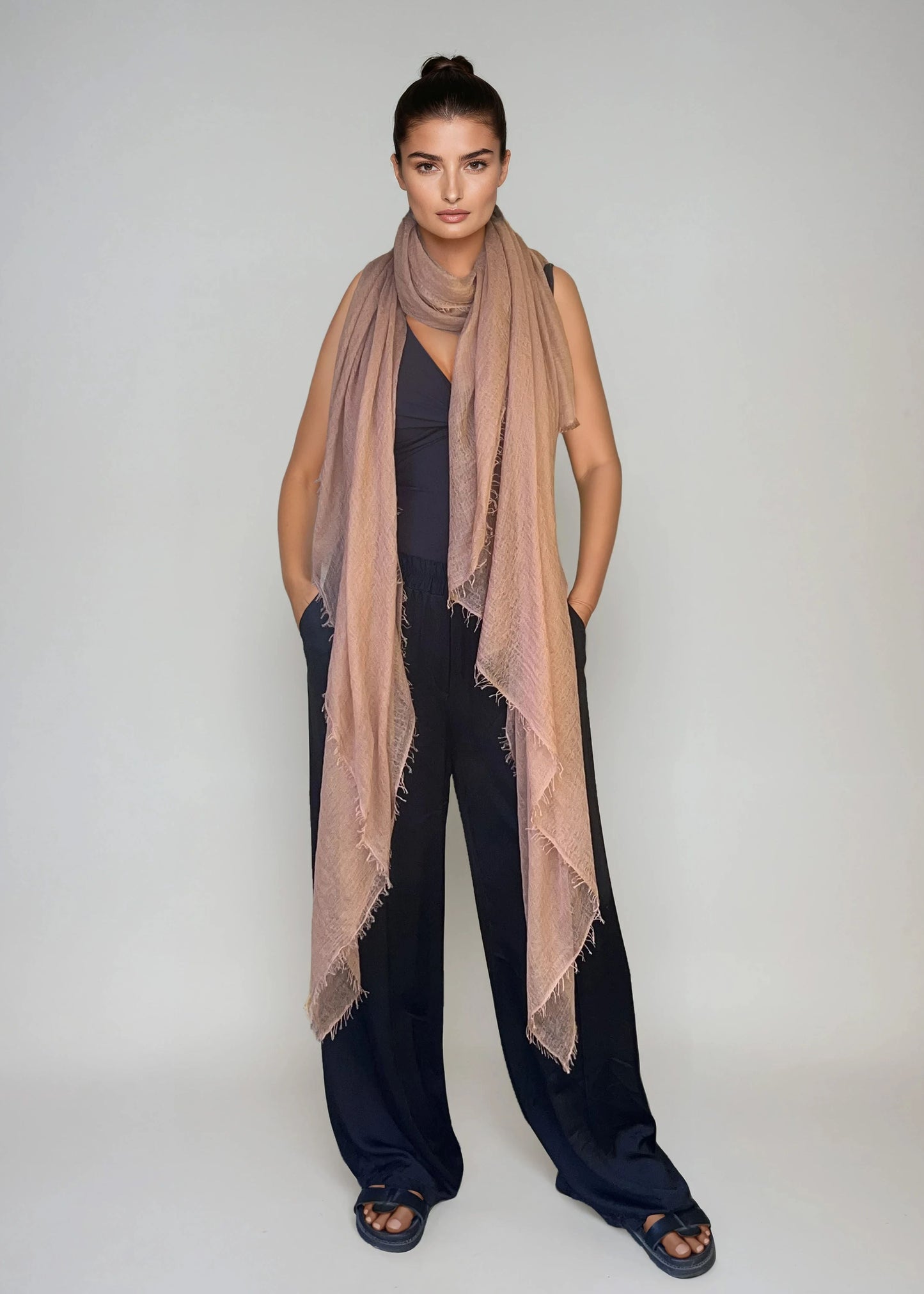 Sunset Bronze Cashmere Wrap | Lightweight Shawl