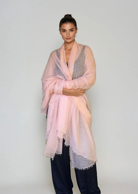 Sunset Blush  Cashmere Wrap | Lightweight Shawl