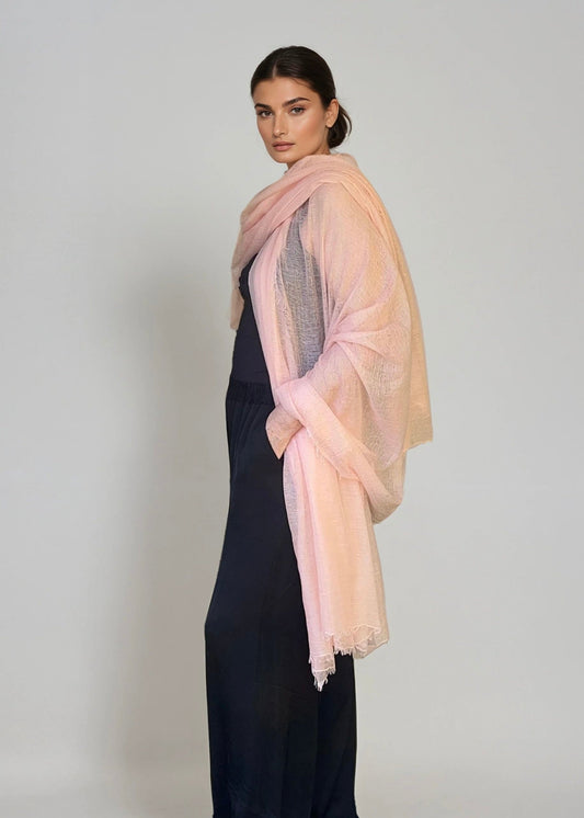 Sunset Blush  Cashmere Wrap | Lightweight Shawl