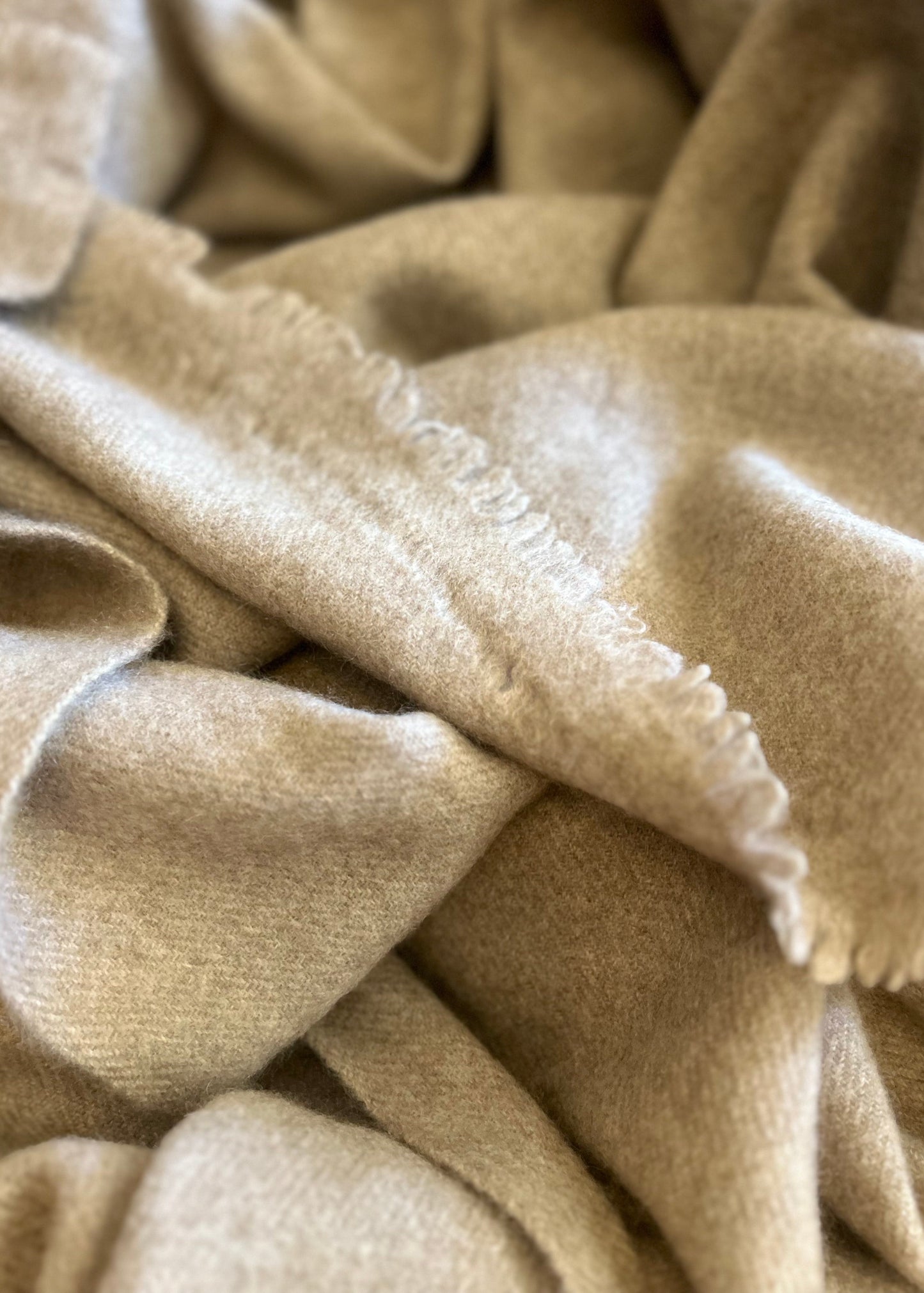 Natural Tan — Cashmere Bed Throw / Blanket