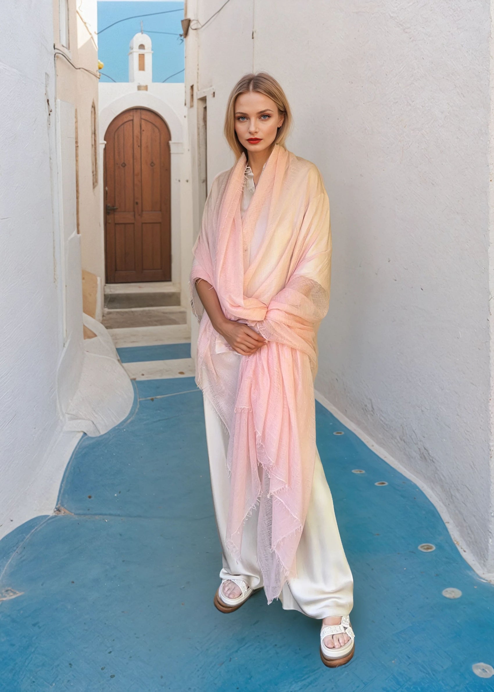 Sunset Blush  Lightweight Extra Large Cashmere Wrap