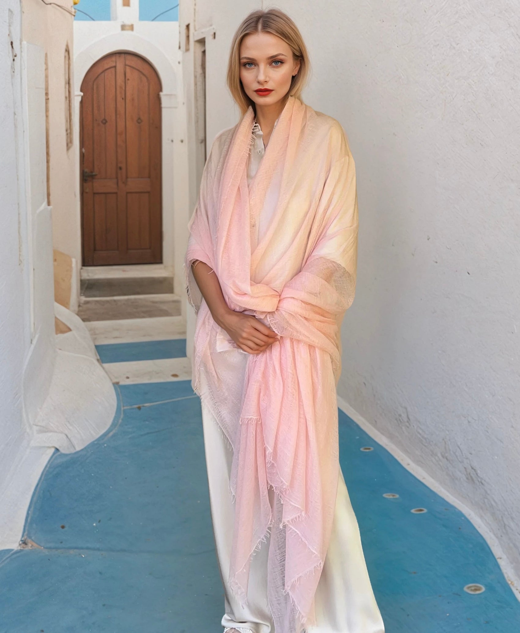 Sunset Blush  Cashmere Wrap | Lightweight Shawl
