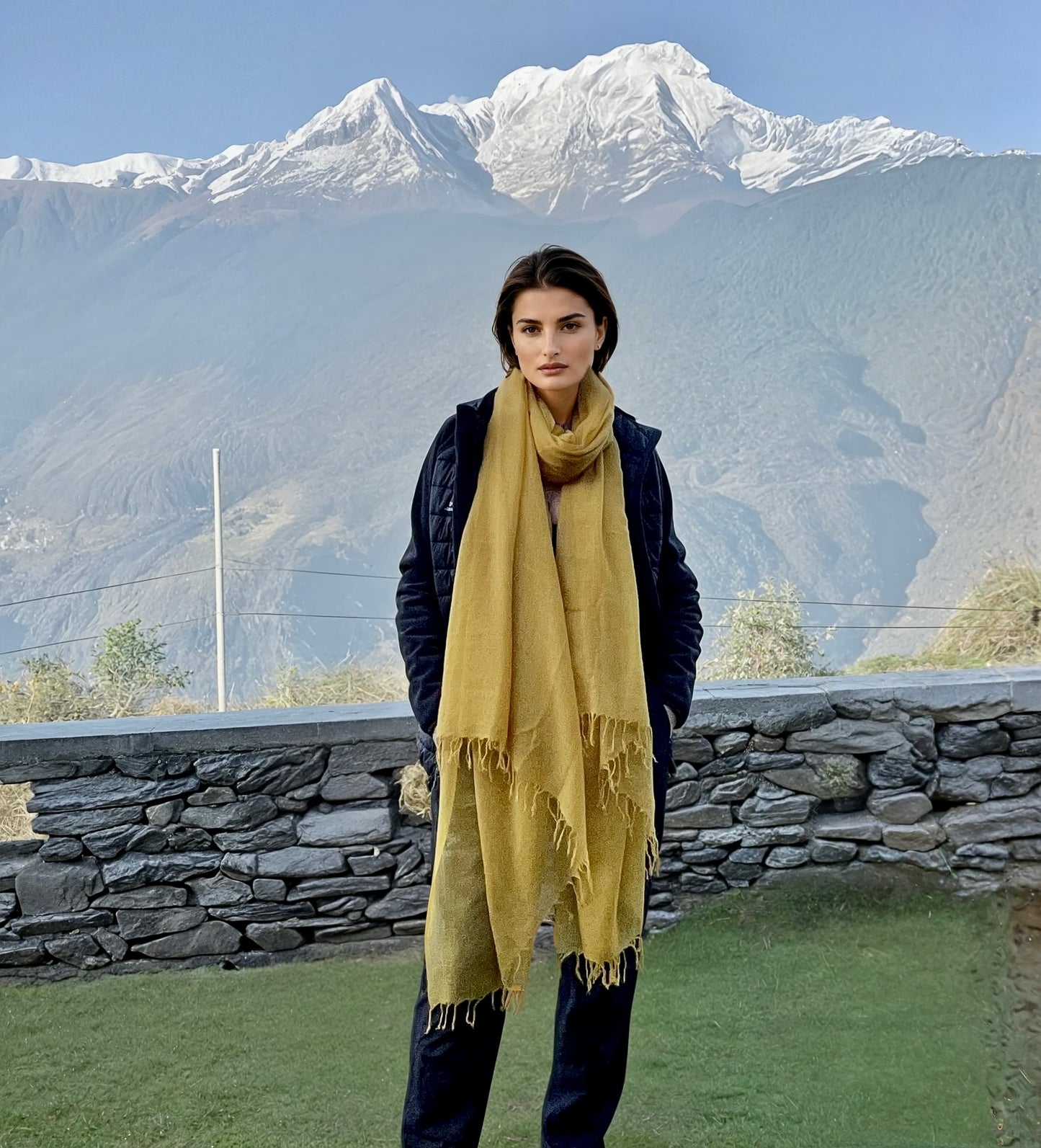 Saffron Handloom Cashmere Wrap - Luxury Scarf | Cashmere Luxe