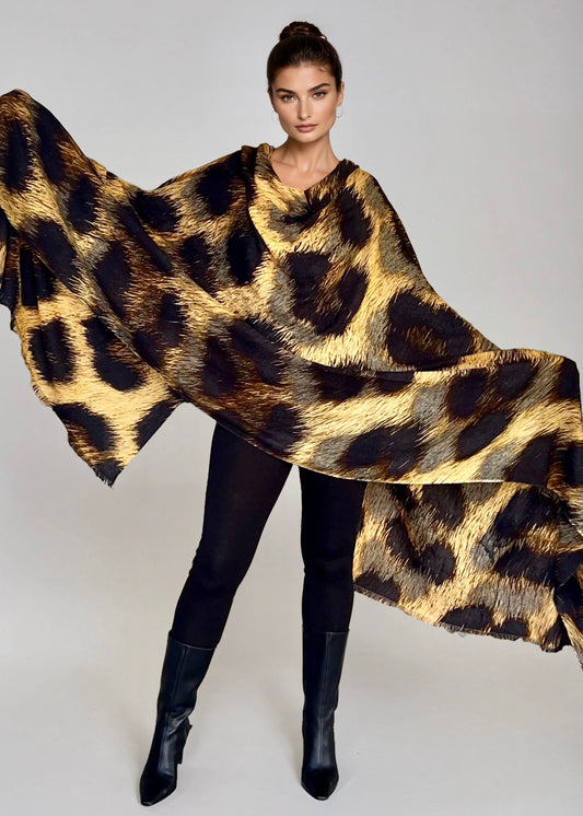Brown Leopard Travel Wrap