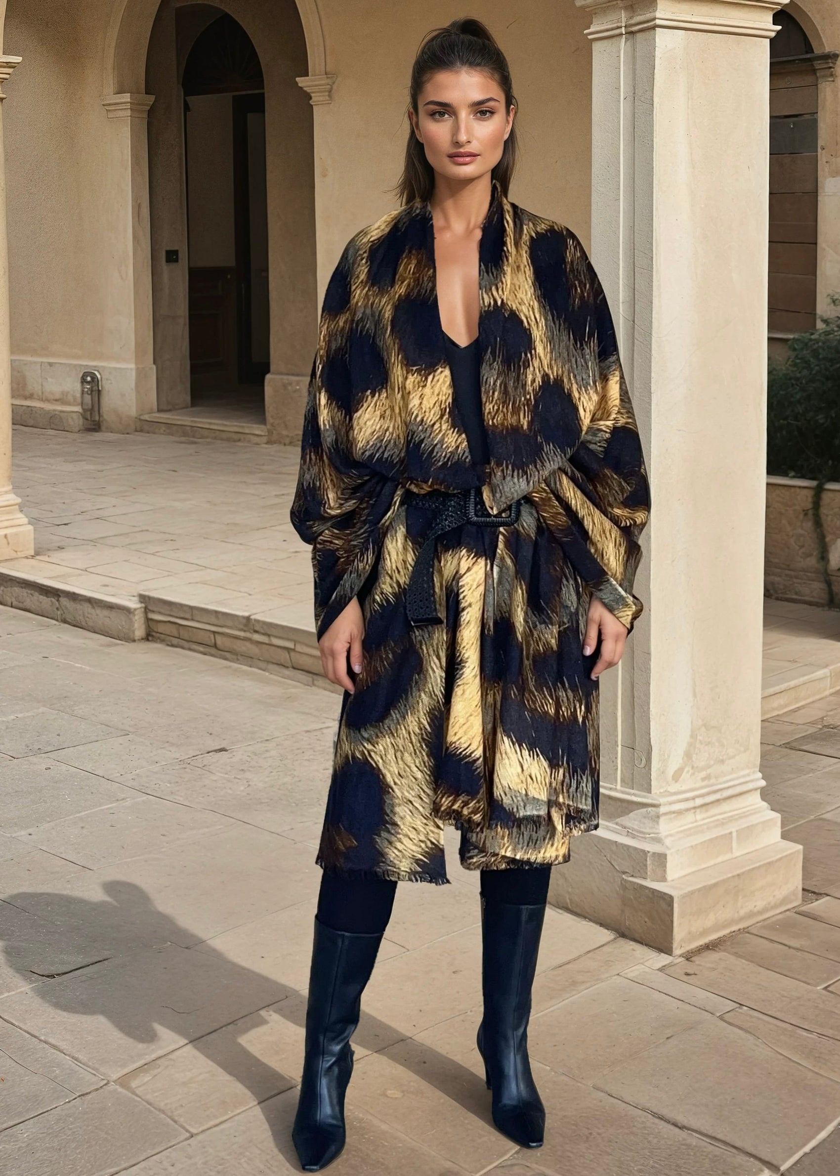 Brown Leopard Travel Wrap