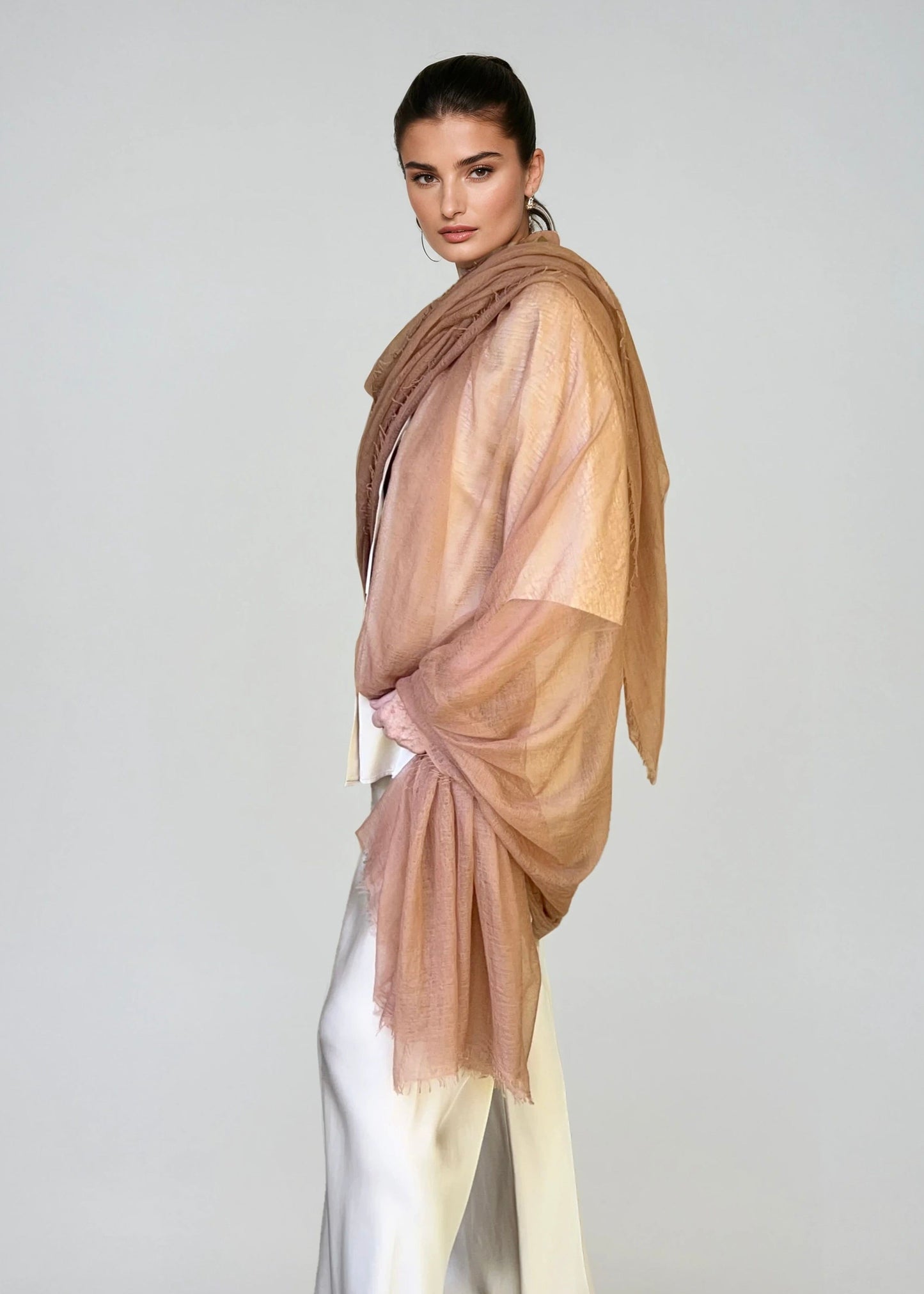 Sunset Bronze Cashmere Wrap | Lightweight Shawl