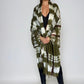 Forest Green, Brown & White Cashmere Wrap | Hand-loomed Luxury Scarf | Limited Edition