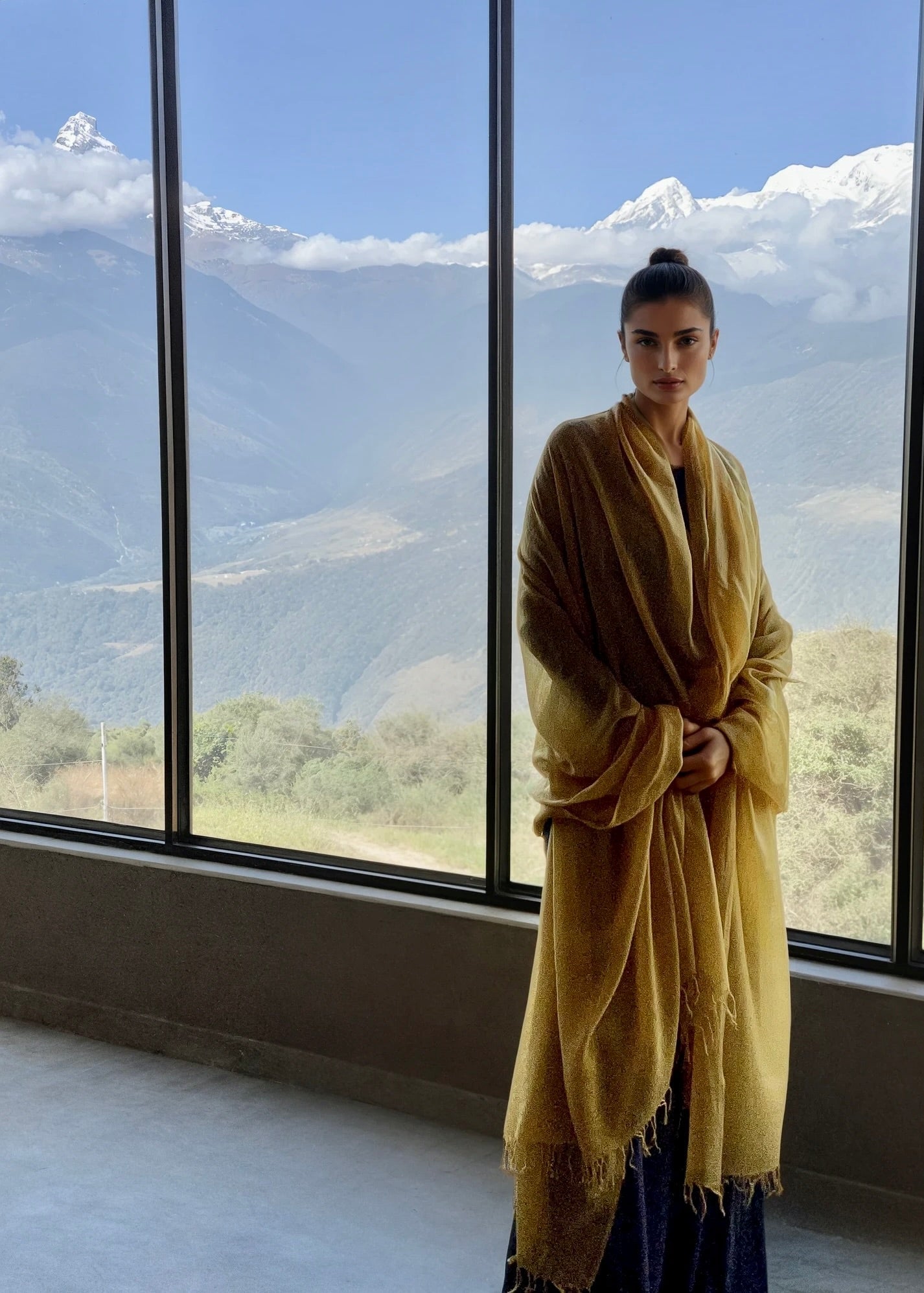 Saffron Handloom Cashmere Wrap - Luxury Scarf | Cashmere Luxe