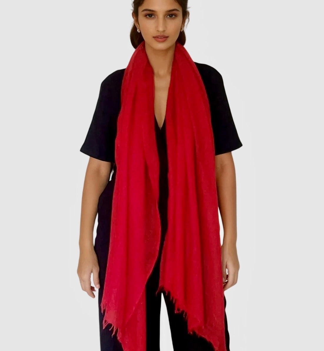 Cheery Red Cashmere Scarf