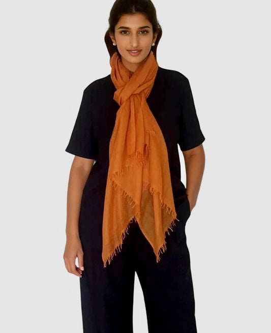 Amber Glow Cashmere Scarf