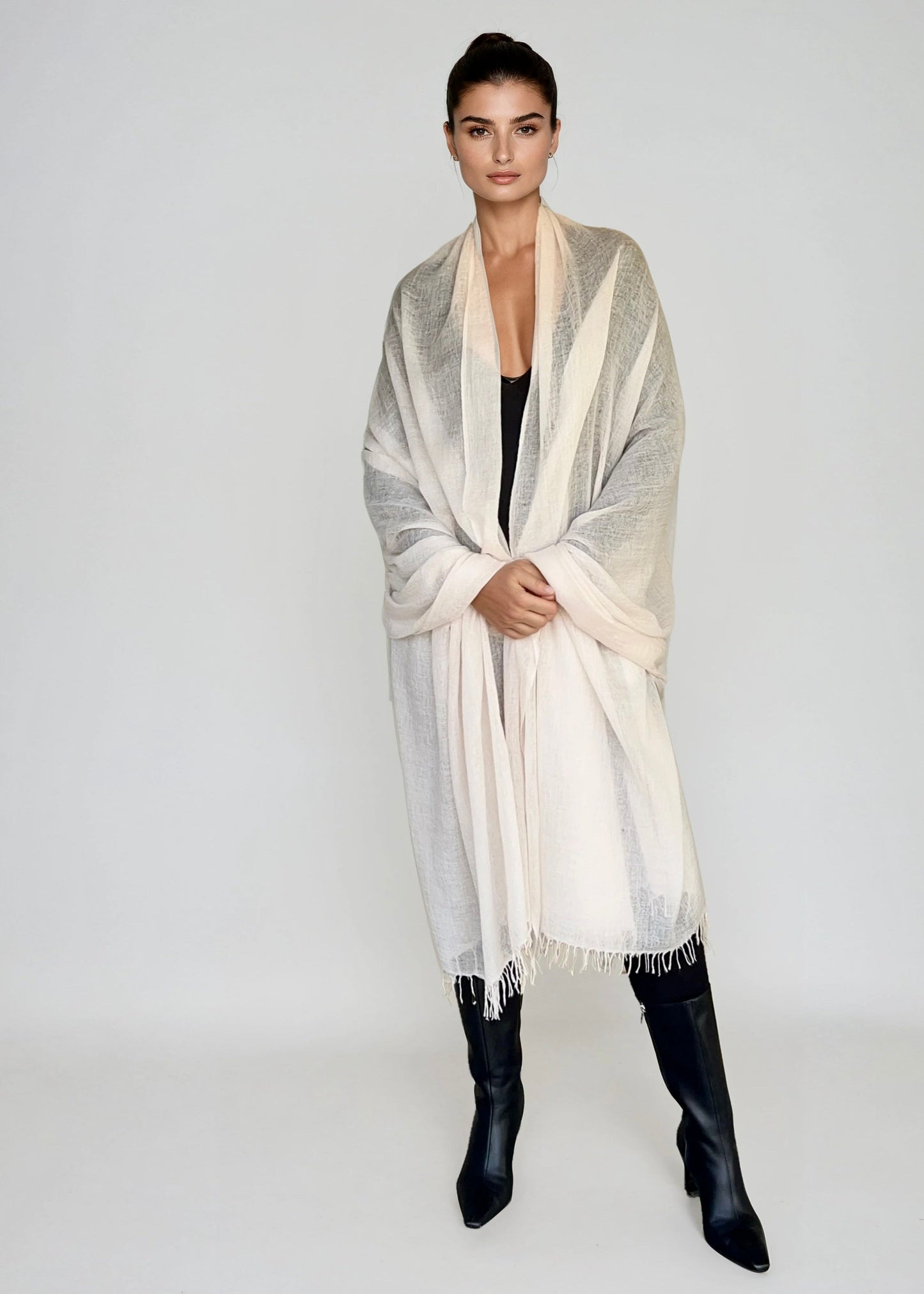 Premium Soft Pink Pure Cashmere Wrap - Handwoven Himalayan Luxury Scarf