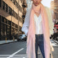 Premium Sunset Blush Cashmere Wrap - Luxury Lightweight Designer Shawl