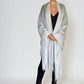 Premium Light Grey Pure Cashmere Wrap - Handwoven Himalayan Luxury Scarf