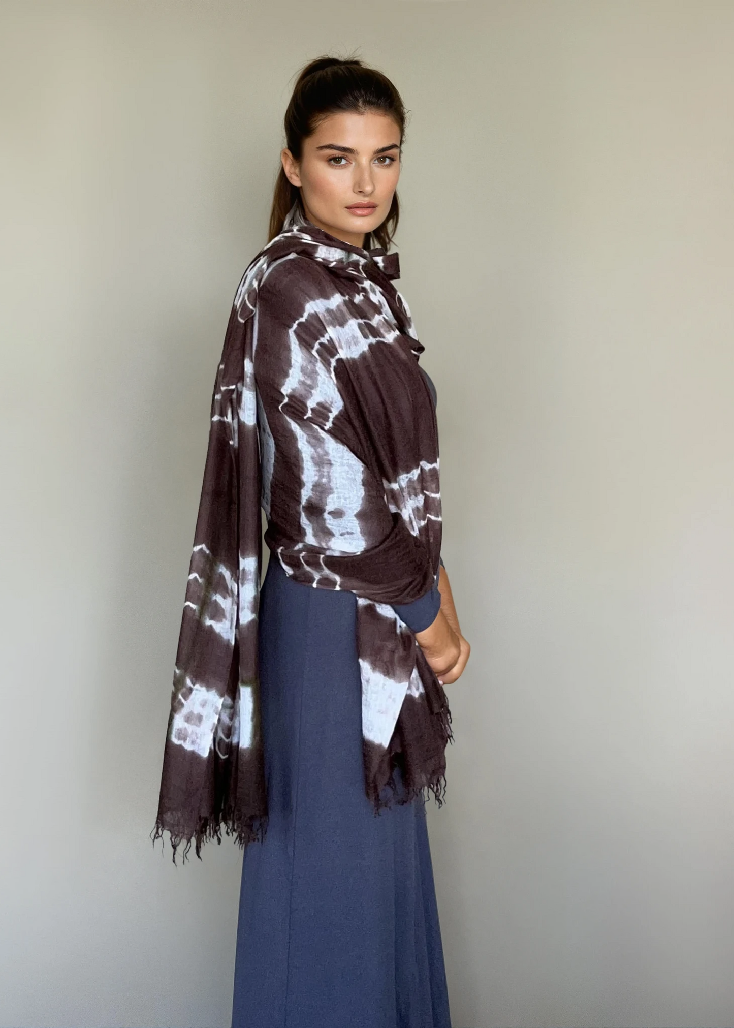 Hand Woven Cashmere Wrap - Earth Brown Forest Green | Cashmere Luxe