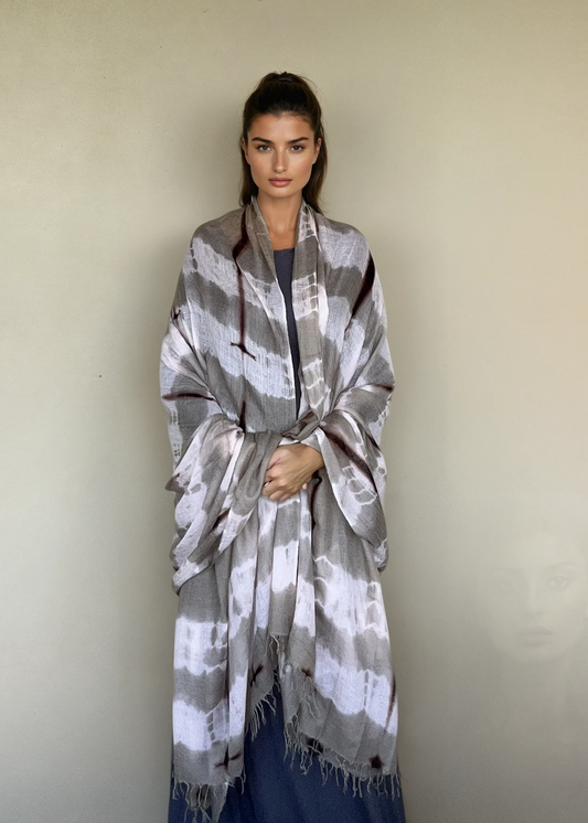 Premium Taupe & Soft Pink Hand-Woven Cashmere Wrap - Limited Edition Luxury