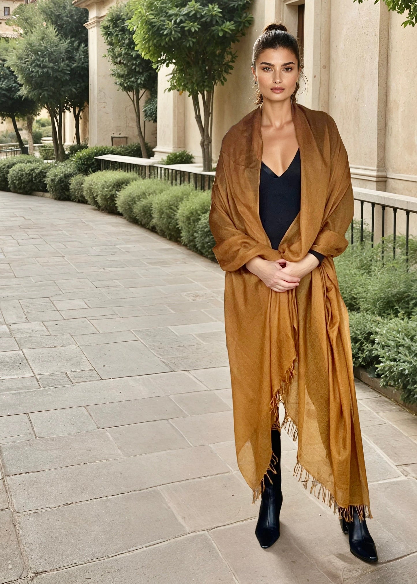 Burnt Bronze | Handloom Luxury Scarf Wrap