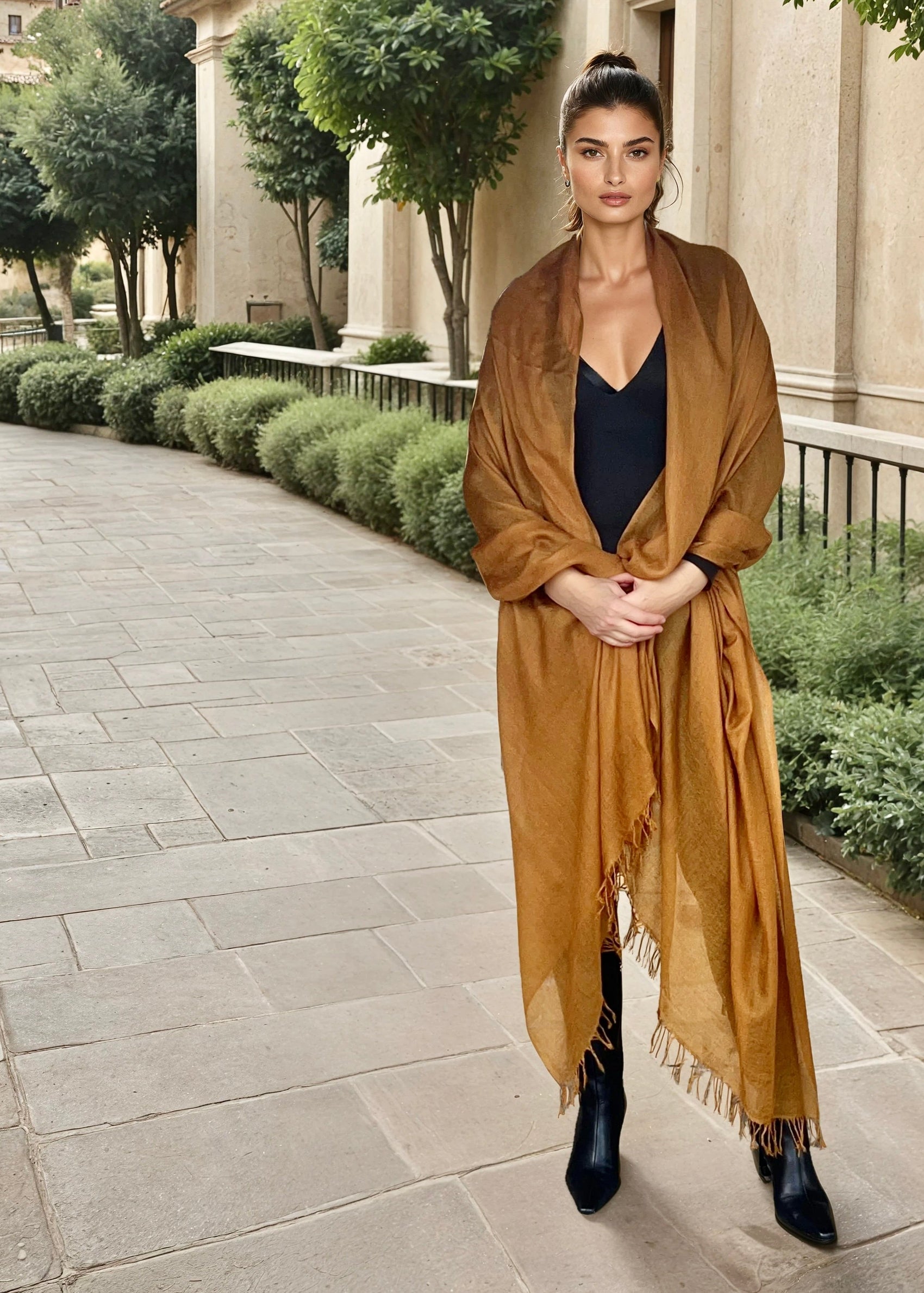 Burnt Bronze | Handloom Luxury Scarf Wrap