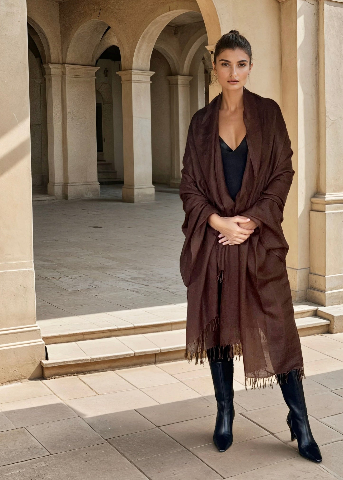 Earth Brown | Handloom Luxury Scarf Shawl