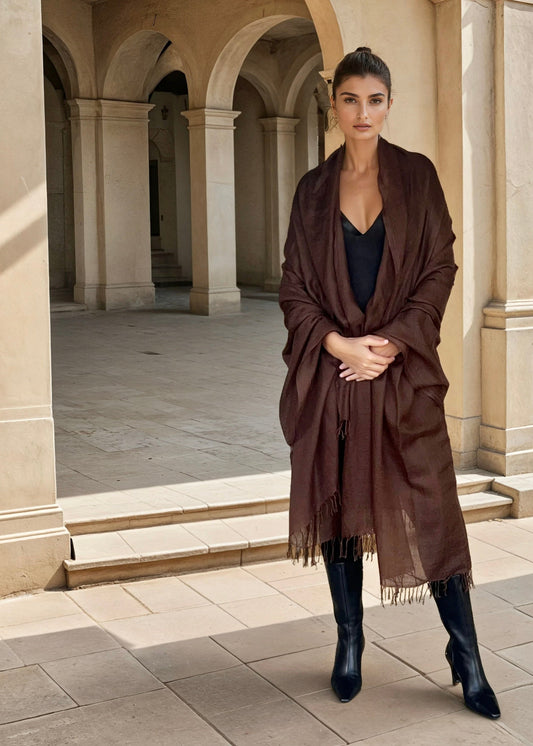 Earth Brown | Handloom Luxury Scarf Shawl