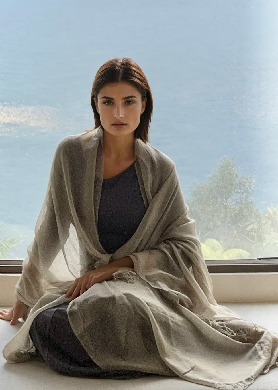 Taupe Cashmere Wrap | 100% Handwoven Luxury Pashmina Shawl